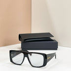 YSL sunglasses with black frame and clear light lenses, with black case