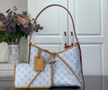 Louis Vuitton hobo bag, light blue monogram canvas with tan leather trim and top handles