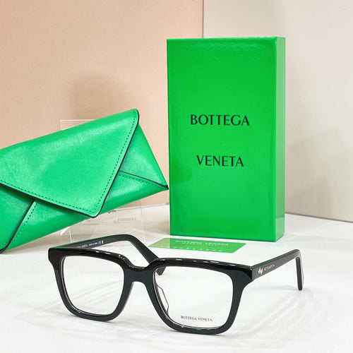 Eyeglasses with black frames and clear lenses, front view
