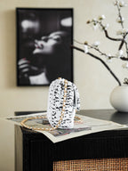 Chanel tweed flap bag with short handle and gold chain, white with black speckles