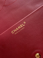 Burgundy leather bag with Chanel Made in France stamp