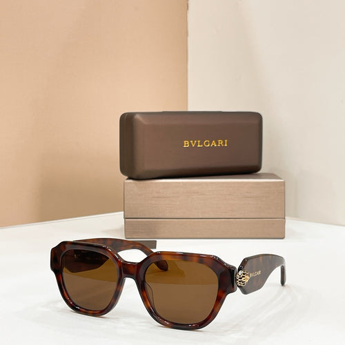 Bvlgari square sunglasses, tortoise frames with dark brown lenses