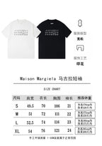 Graphic T-shirt with size chart and two color options shown