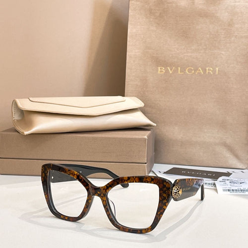 Bvlgari glasses with tortoiseshell frame and clear square lenses