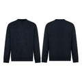 Dark navy crewneck sweatshirt with small Maison Margiela logo on chest