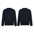 Dark navy crewneck sweatshirt with small Maison Margiela logo on chest