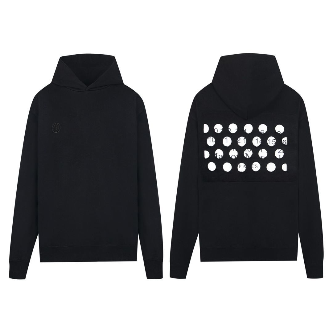 Maison Margiela hoodie, black, white graphic print