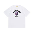 White graphic T-shirt with A BATHING APE front logo