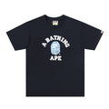 Dark short-sleeve T-shirt with large A BATHING APE graphic front