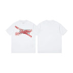 White T-shirt, back view, crew neck, short sleeves