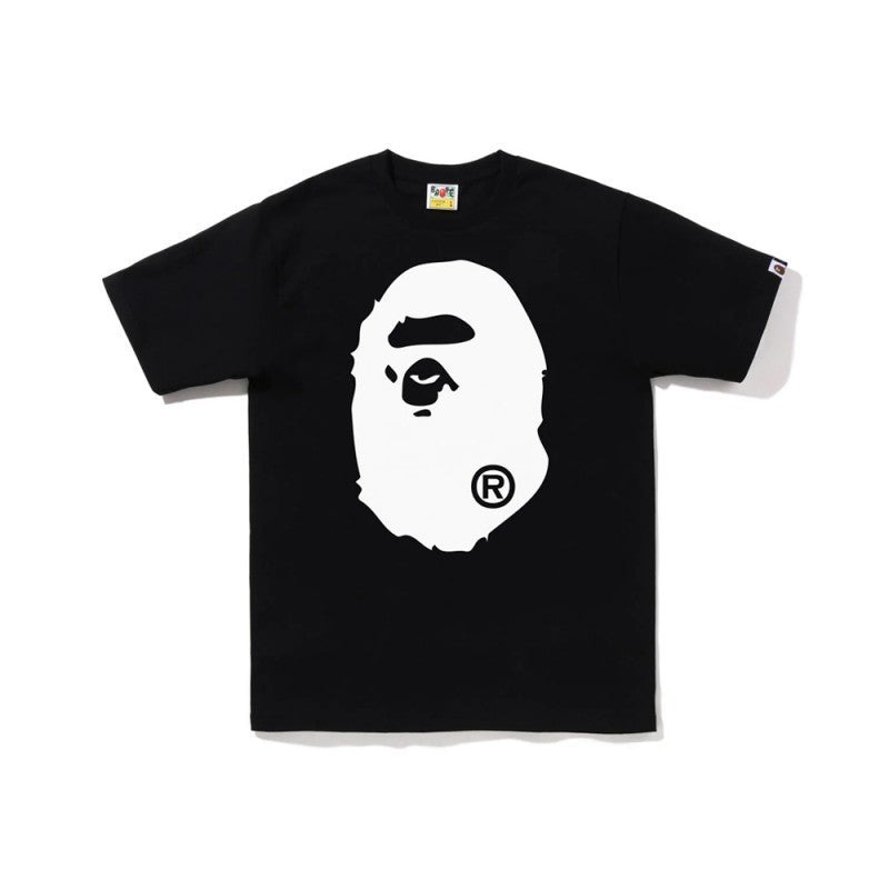 Bape black graphic T-shirt with large white ape face print