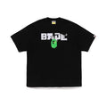 Black BAPE T-shirt with BAPE logo and green ape graphic