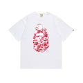 White crewneck T-shirt with red Bape graphic