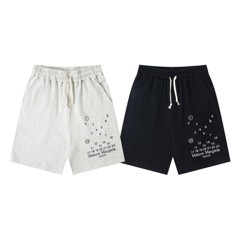 Pair of shorts: light and dark colorways with number chart print
