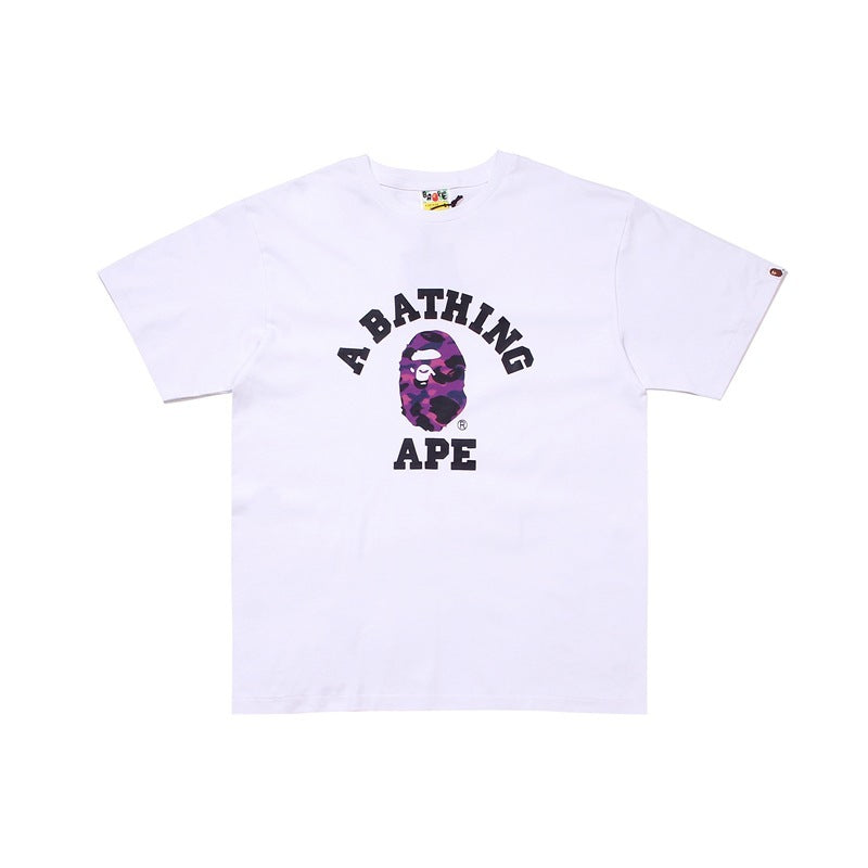 White BAPE short-sleeve T-shirt with large Ape logo graphic