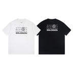 White and black T-shirt pair with SALOMON number 6 graphic
