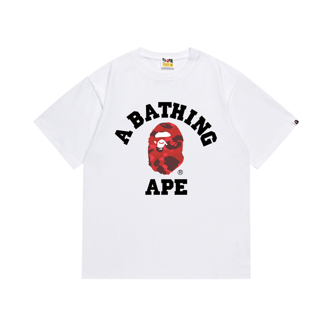 White Bape T-shirt with BATHING APE and red ape face graphic