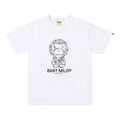 White cotton T-shirt with Baby Milo® graphic logo at center