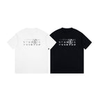 Crewneck T-shirt pair: white and black, each with white number graphic
