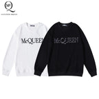 Crewneck sweatshirt, McQUEEN logo, white and black