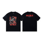 Maison Margiela black graphic T-shirt set with front and back views