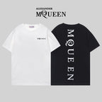 Set of two Alexander McQueen crewneck T-shirts, white and black, front logo print