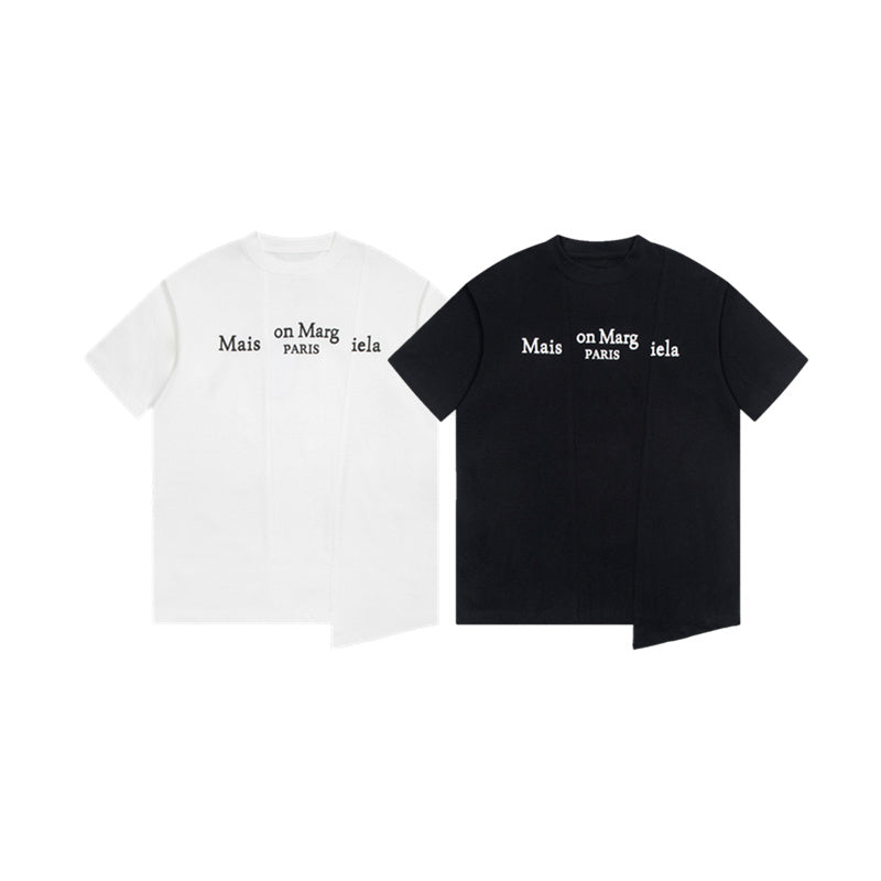 White and black Maison Margiela T-shirts with Mais on Marg PARIS jela print