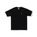 Bape logo black crew-neck T-shirt with short sleeves and small chest emblem