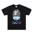 Black Bape T-shirt with large camo mountain graphic front