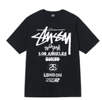 Stussy black T-shirt with white city logo graphic