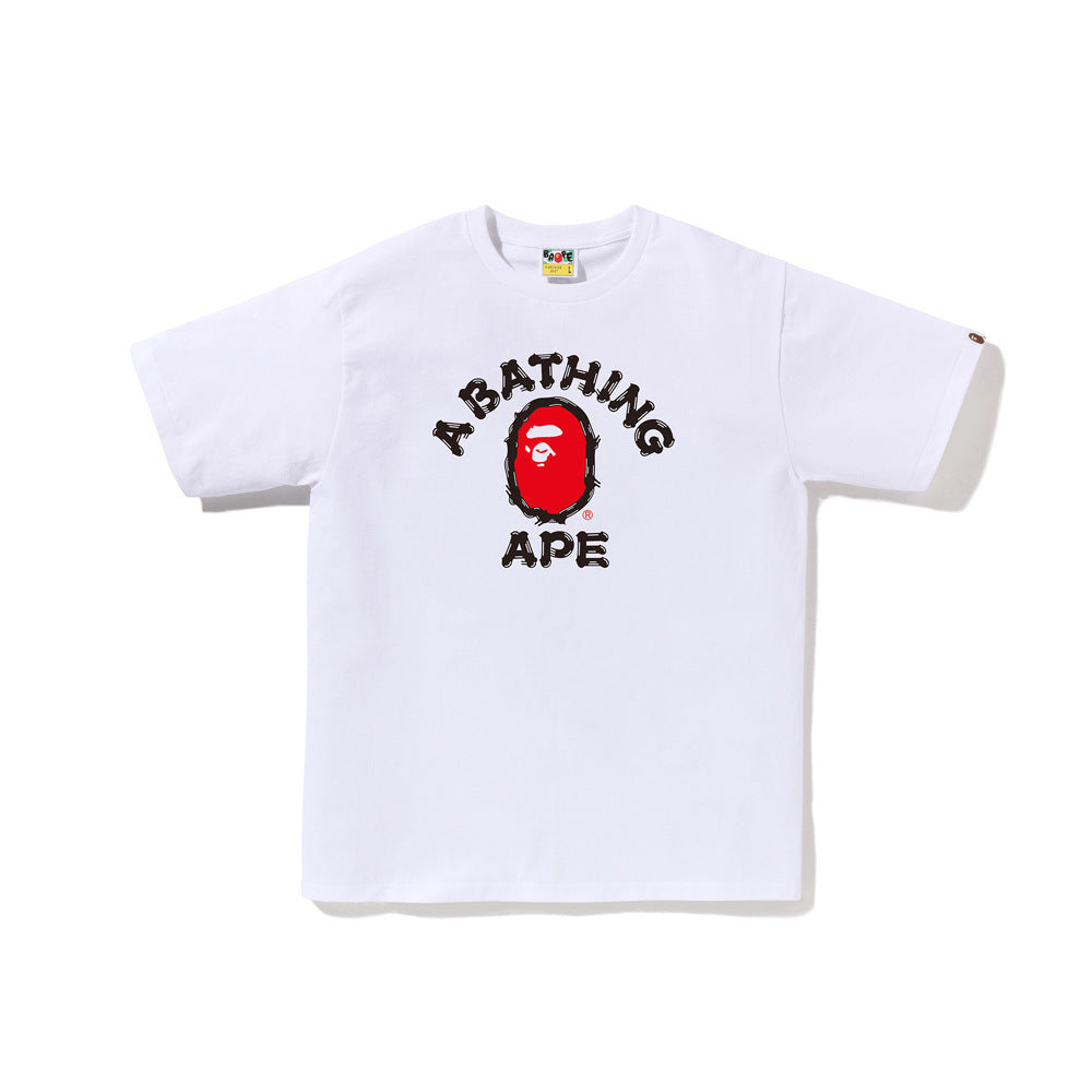 White Bape T-shirt with BAPE logo graphic