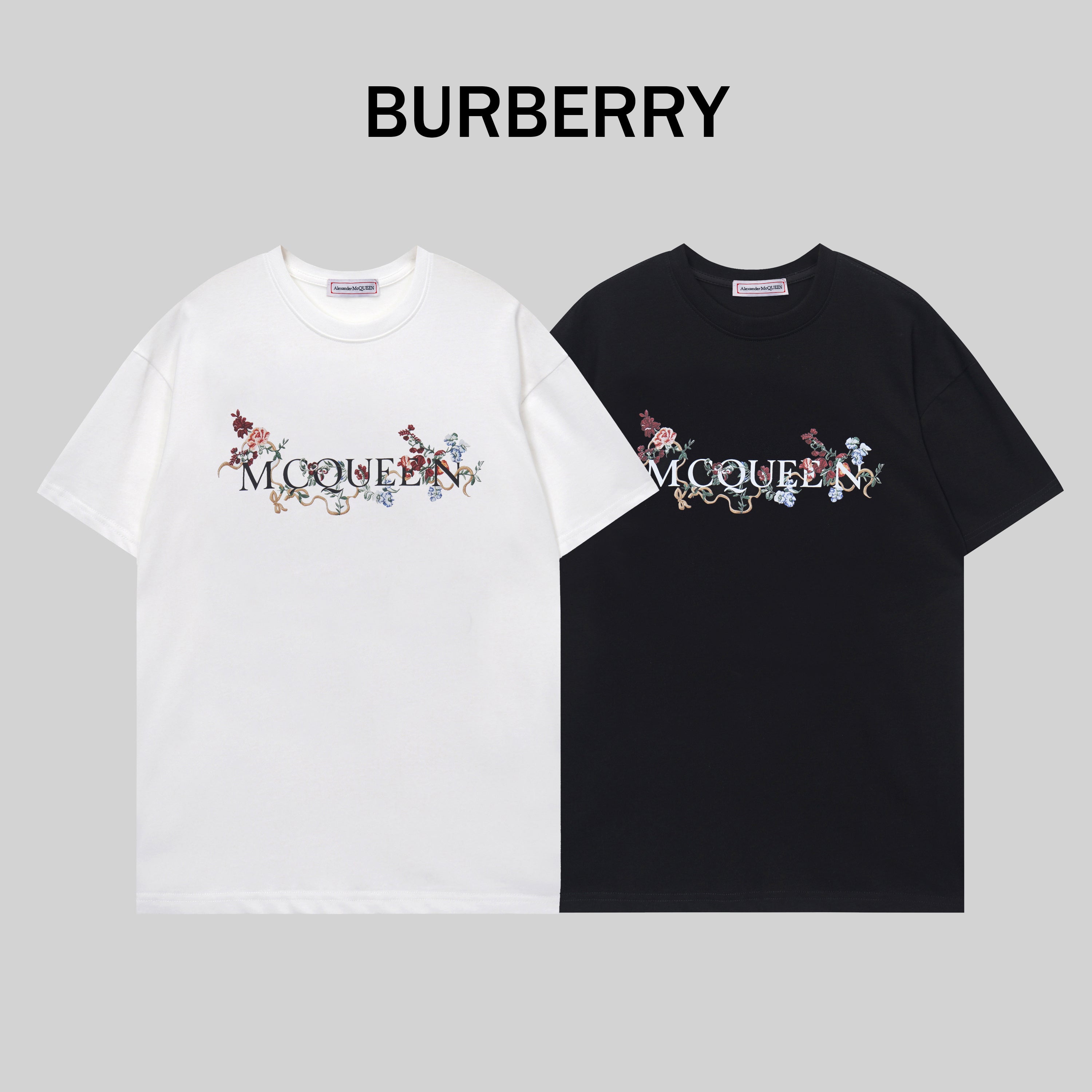 Alexander McQueen graphic T-shirts, white and black short-sleeve