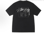 Stussy black T-shirt with front logo graphic in a rectangular print