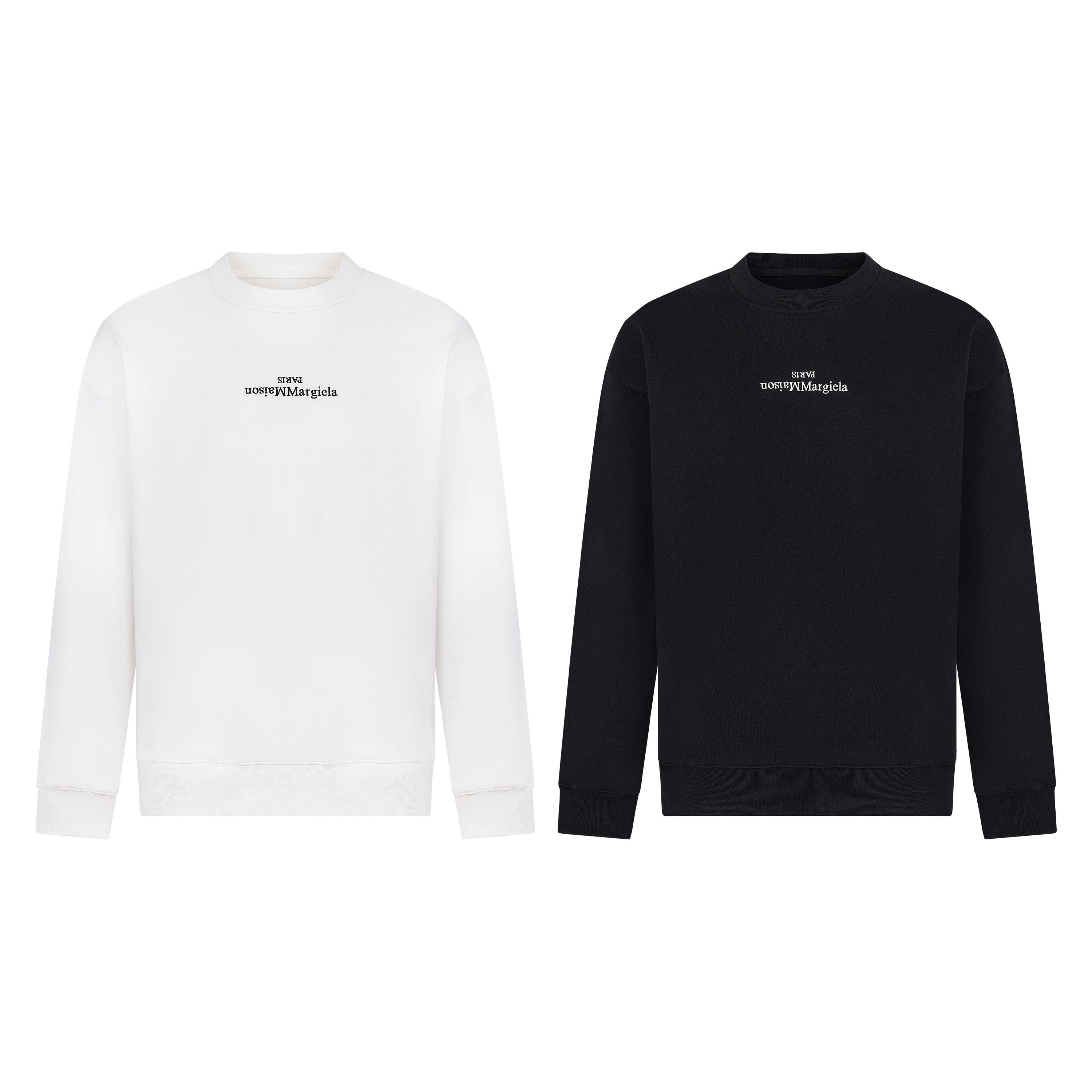 Crewneck sweatshirt, white, long sleeves with small logo print