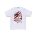 Bape graphic T-shirt, white with red black striped logo print