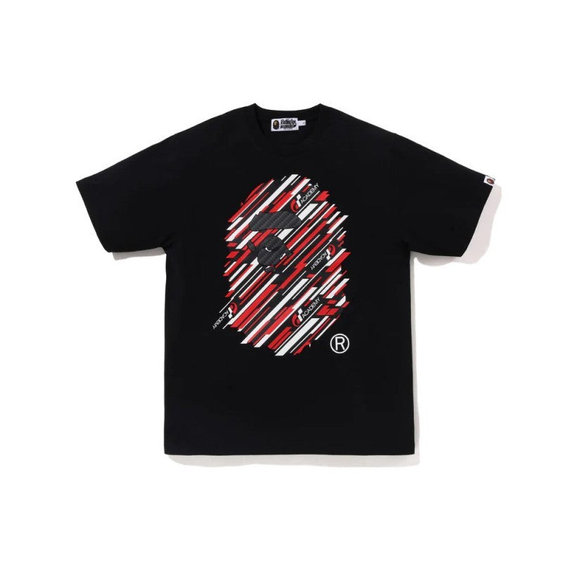 Black Bape T-shirt with bold multicolor graphic print on front