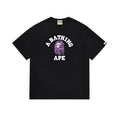 Black BAPE crew-neck T-shirt with large A BATHING APE graphic