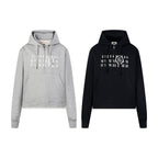 Set of two MM6 Maison Margiela hooded sweatshirts, grey and black with number print