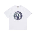 White Bape graphic crewneck T-shirt with round logo print