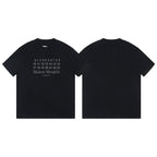 Black crewneck T-shirt front and back, with Maison Margiela number graphic