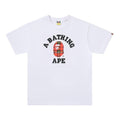 Bape white short-sleeve T-shirt with BATHING APE graphic logo
