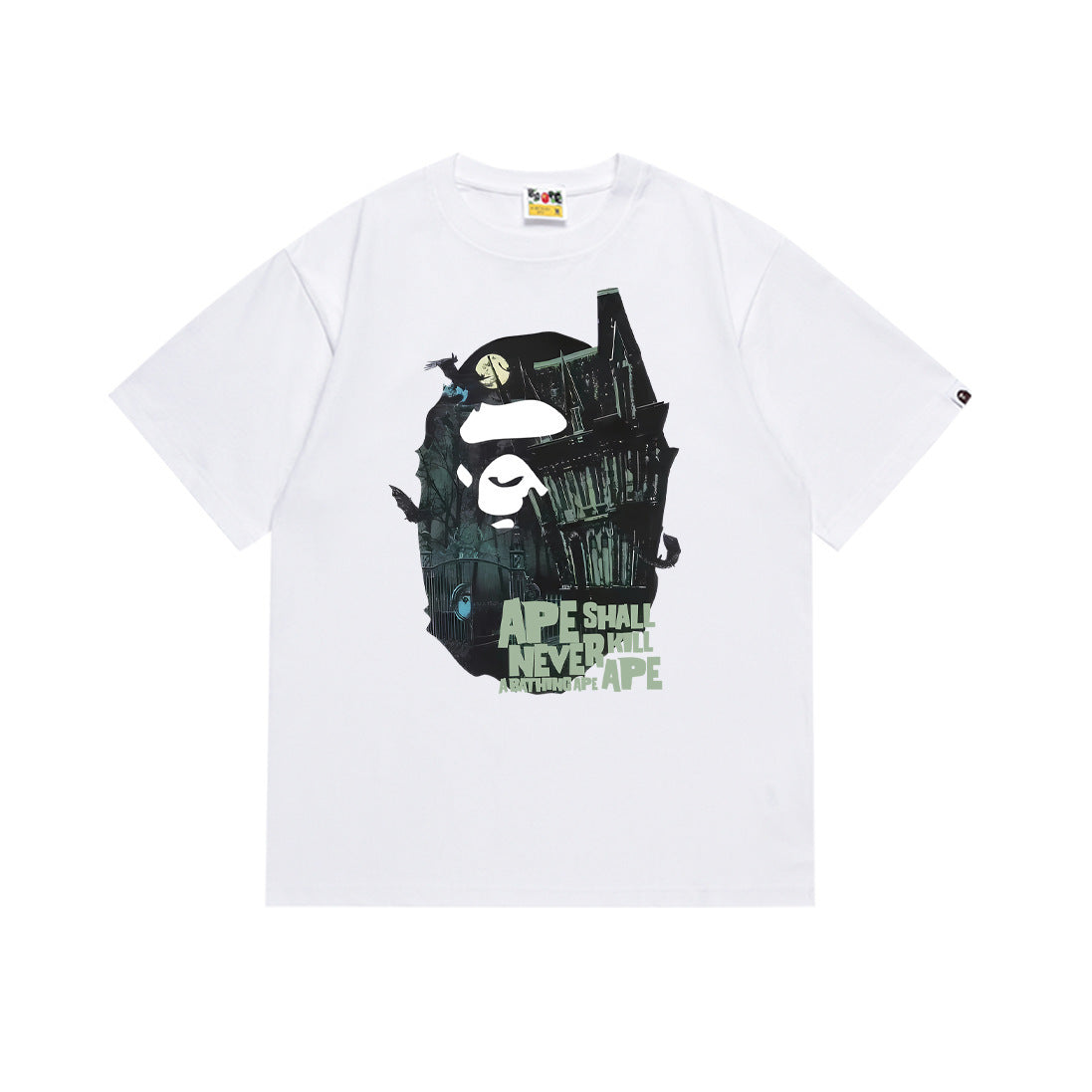 Bape short-sleeve T-shirt in white with large front graphic print