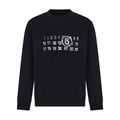 Black crewneck sweatshirt with numbers and '6' graphic print