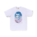 Bape white T-shirt with blue graphic logo on chest