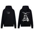 Black Maison Margiela hoodie with hood, drawstrings, and front logo print