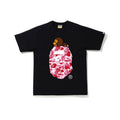 Bape T-shirt in black with colorful ape face graphic on front