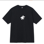 Stussy black T-shirt with white anchor logo graphic
