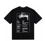Stussy short-sleeve T-shirt, black with white back graphic box