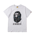Bape T-shirt in white with black camo ape graphic front