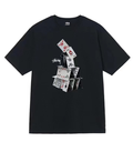 Stussy graphic crewneck T-shirt in dark color with card tower print